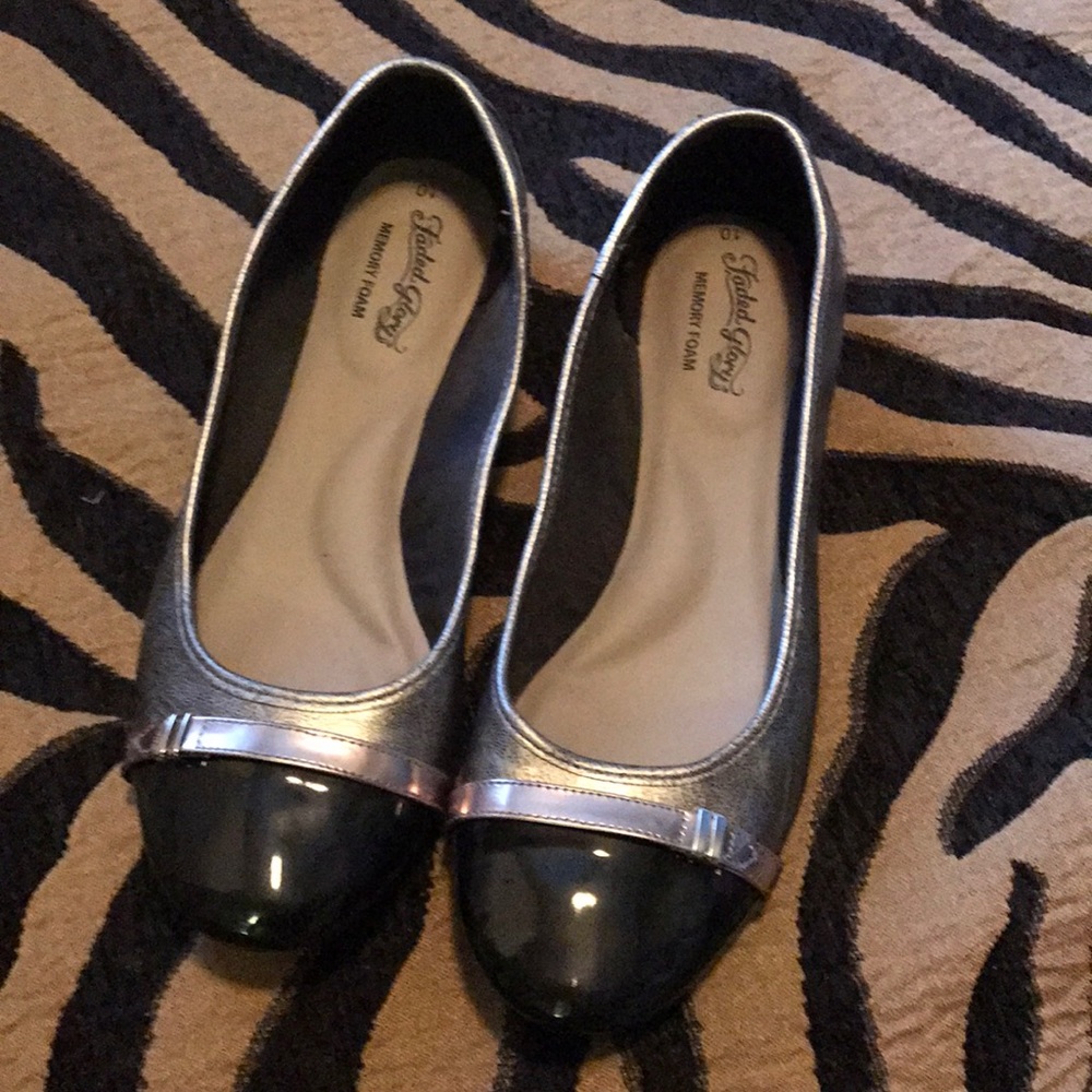 Silver and Black Flats